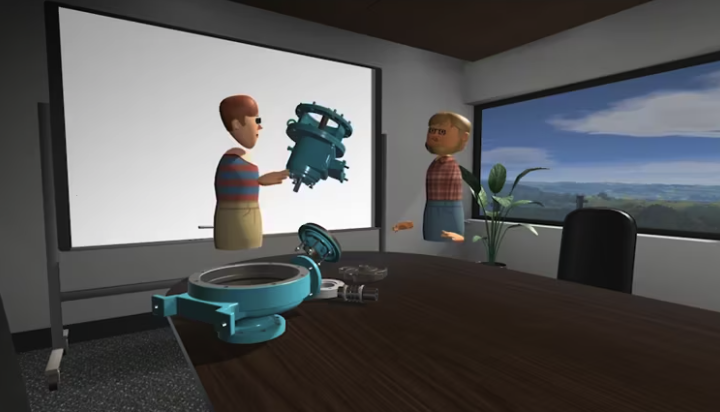 A screenshot showing KLG's one room vr training app