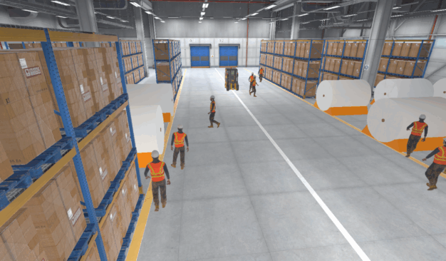 Forklift VR training simulation interior view